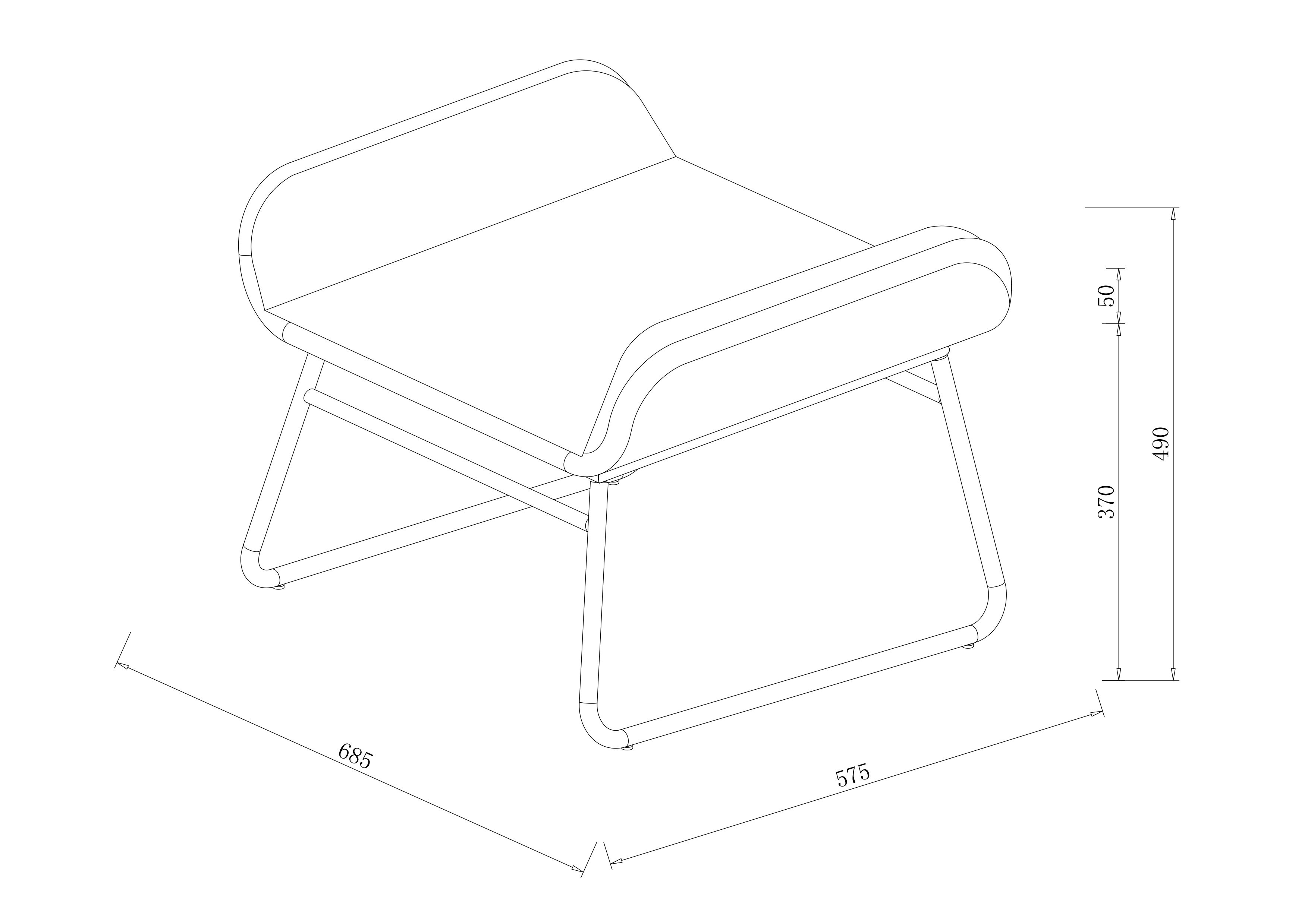 Rayo 2 Seat Lounge Set dimensions